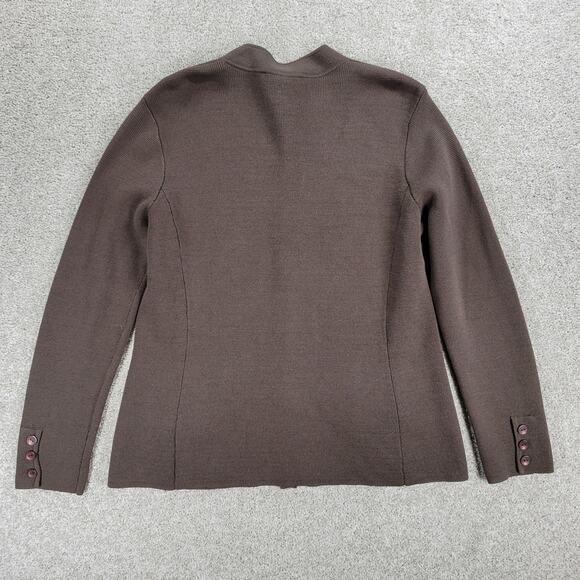 Talbots Silk Cardigan Womens M Brown Knit Button Down Faux Pockets Sweater - Picture 8 of 16